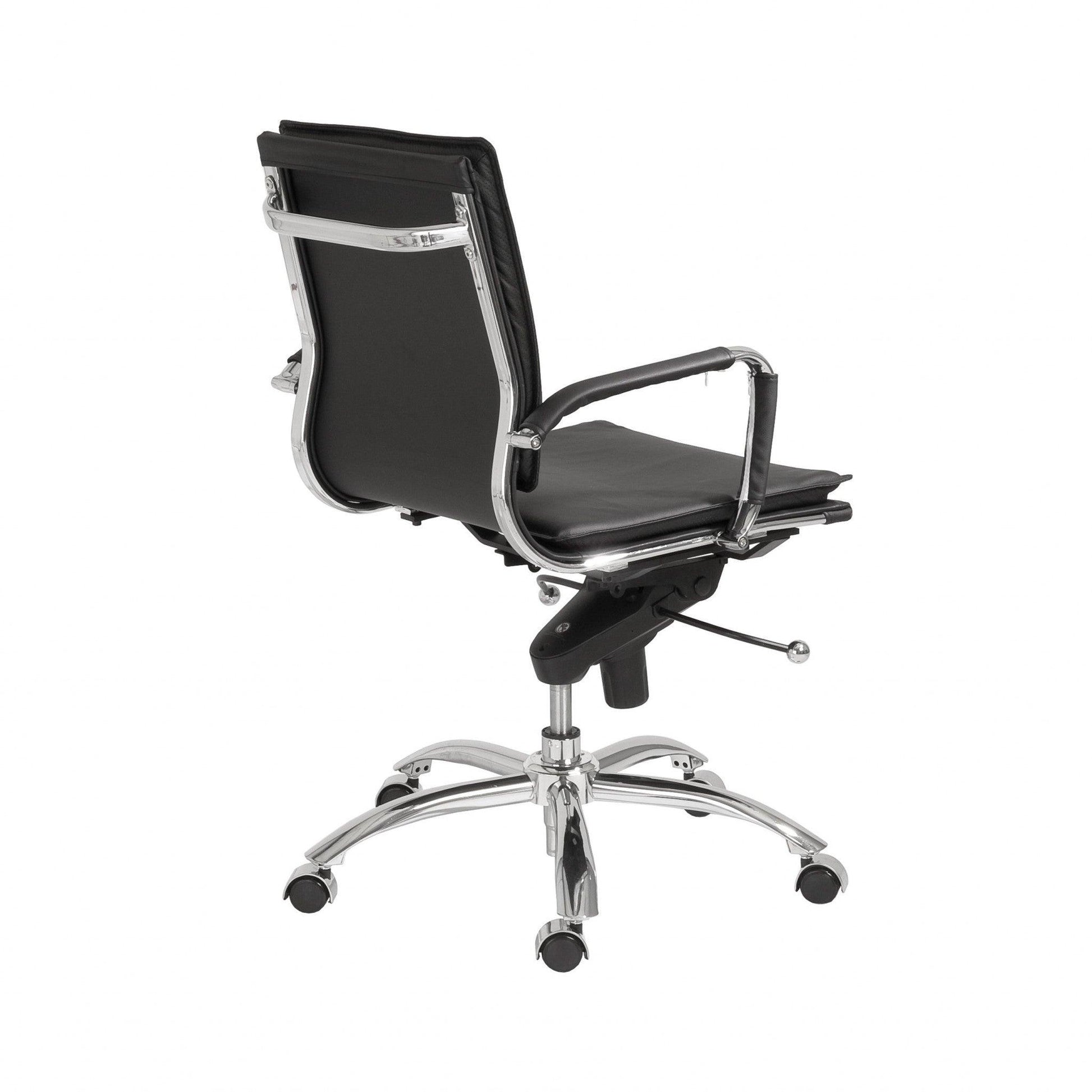 25.99" X 26.78" X 38.39" Low Back Office Chair in Black with Chromed Steel Base - AFS