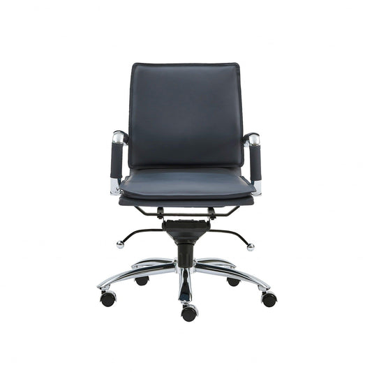 25.99" X 26.78" X 38.39" Low Back Office Chair in Blue with Chromed Steel Base - AFS