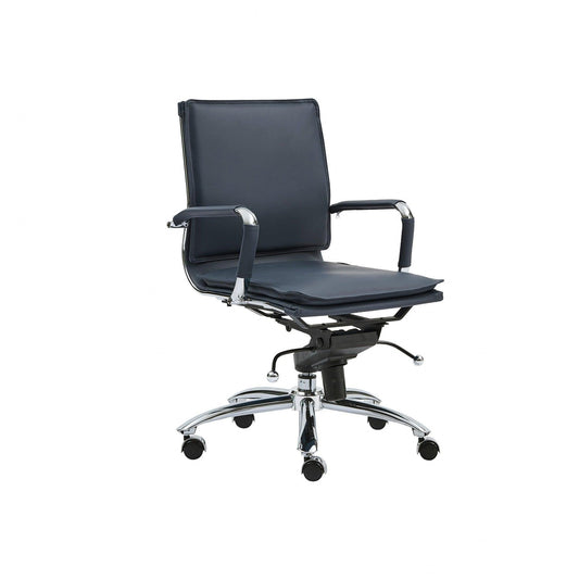 25.99" X 26.78" X 38.39" Low Back Office Chair in Blue with Chromed Steel Base - AFS