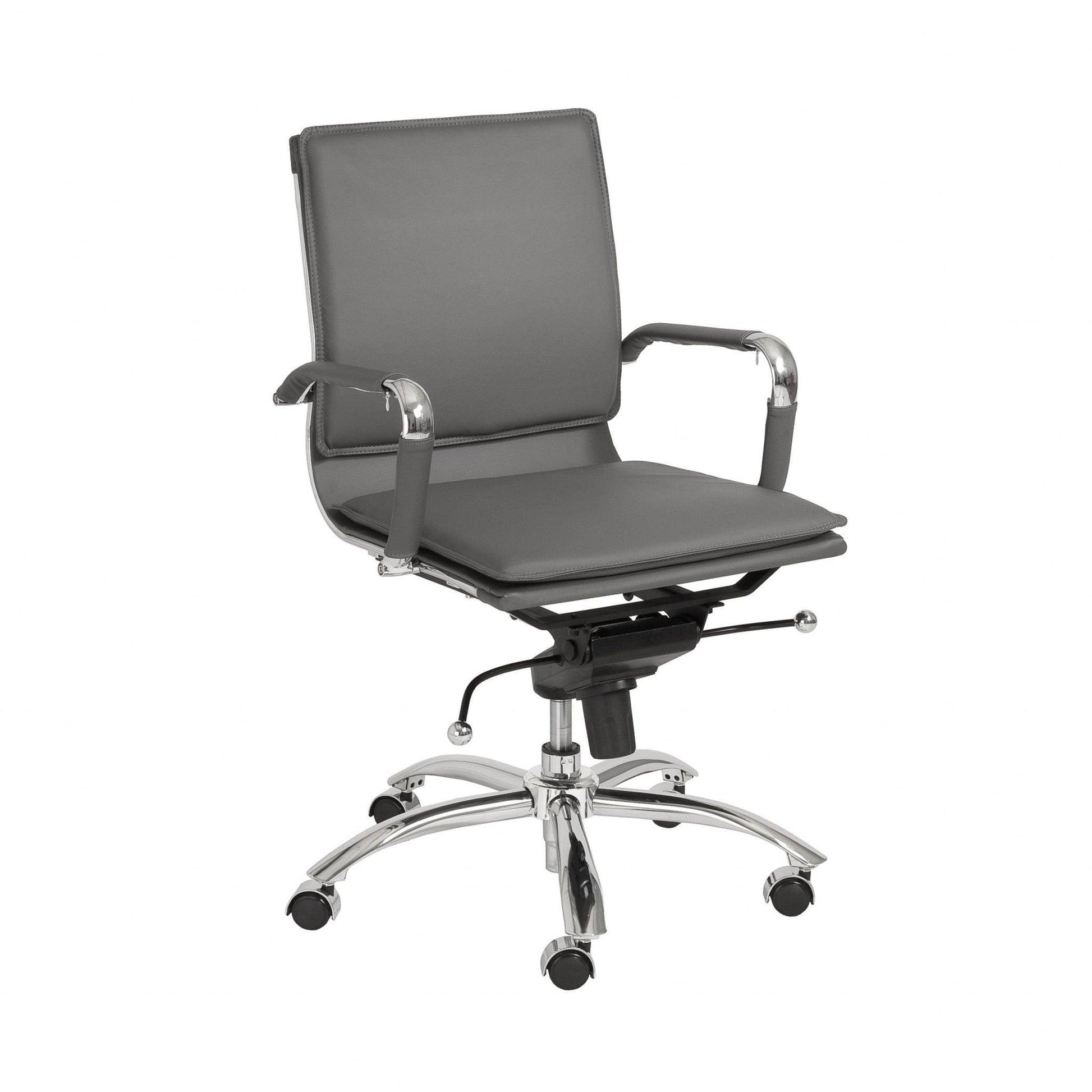 25.99" X 26.78" X 38.39" Low Back Office Chair in Gray with Chromed Steel Base - AFS