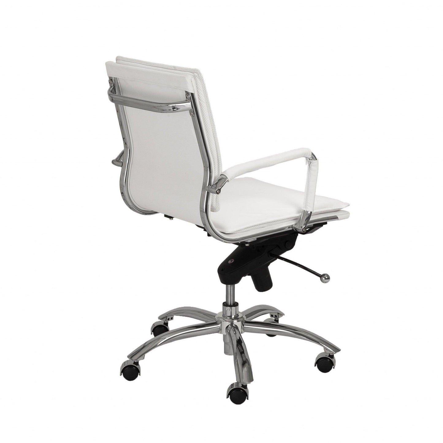 25.99" X 26.78" X 38.39" Low Back Office Chair in White with Chromed Steel Base - AFS