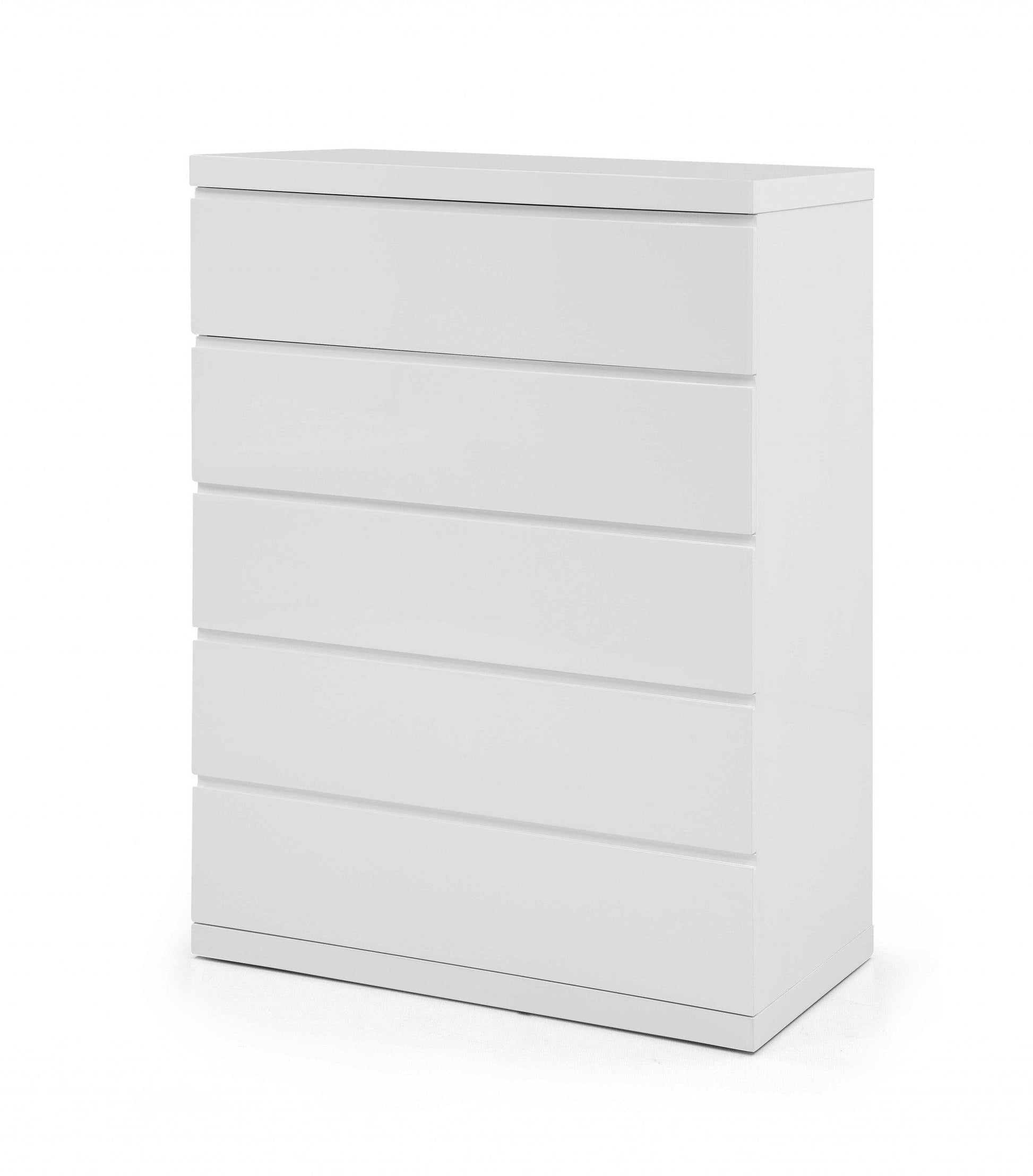 36 X 20 X 47 Gloss White Stainless Steel 5 Drawer Chest - AFS