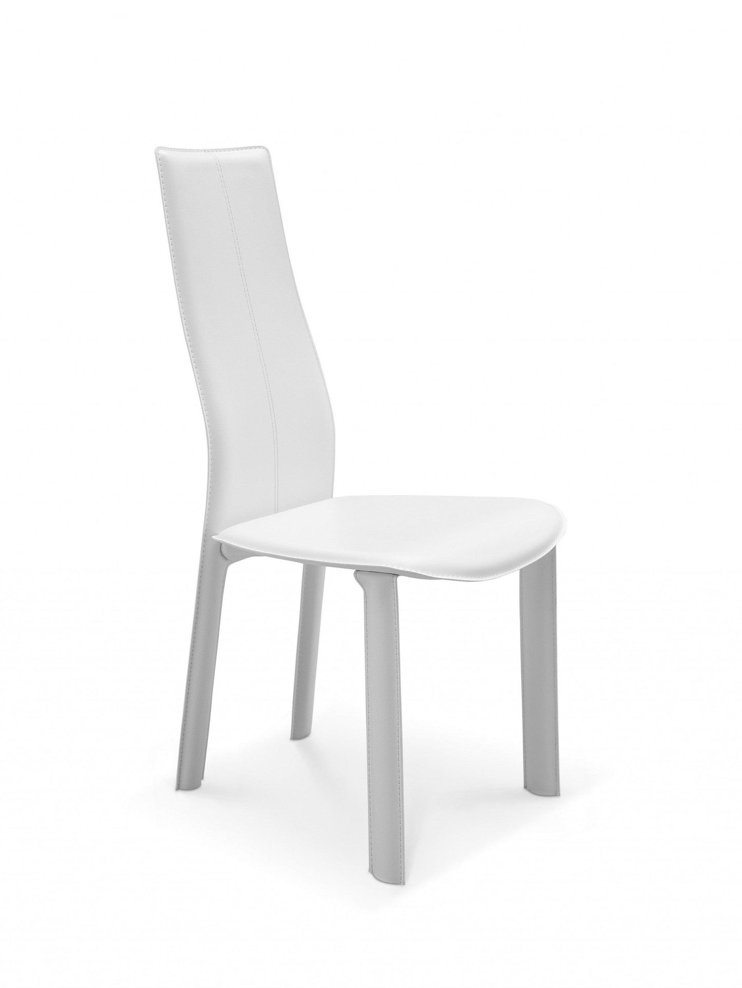 Set of 4 Modern Dining White Faux Leather Dining Chairs - AFS