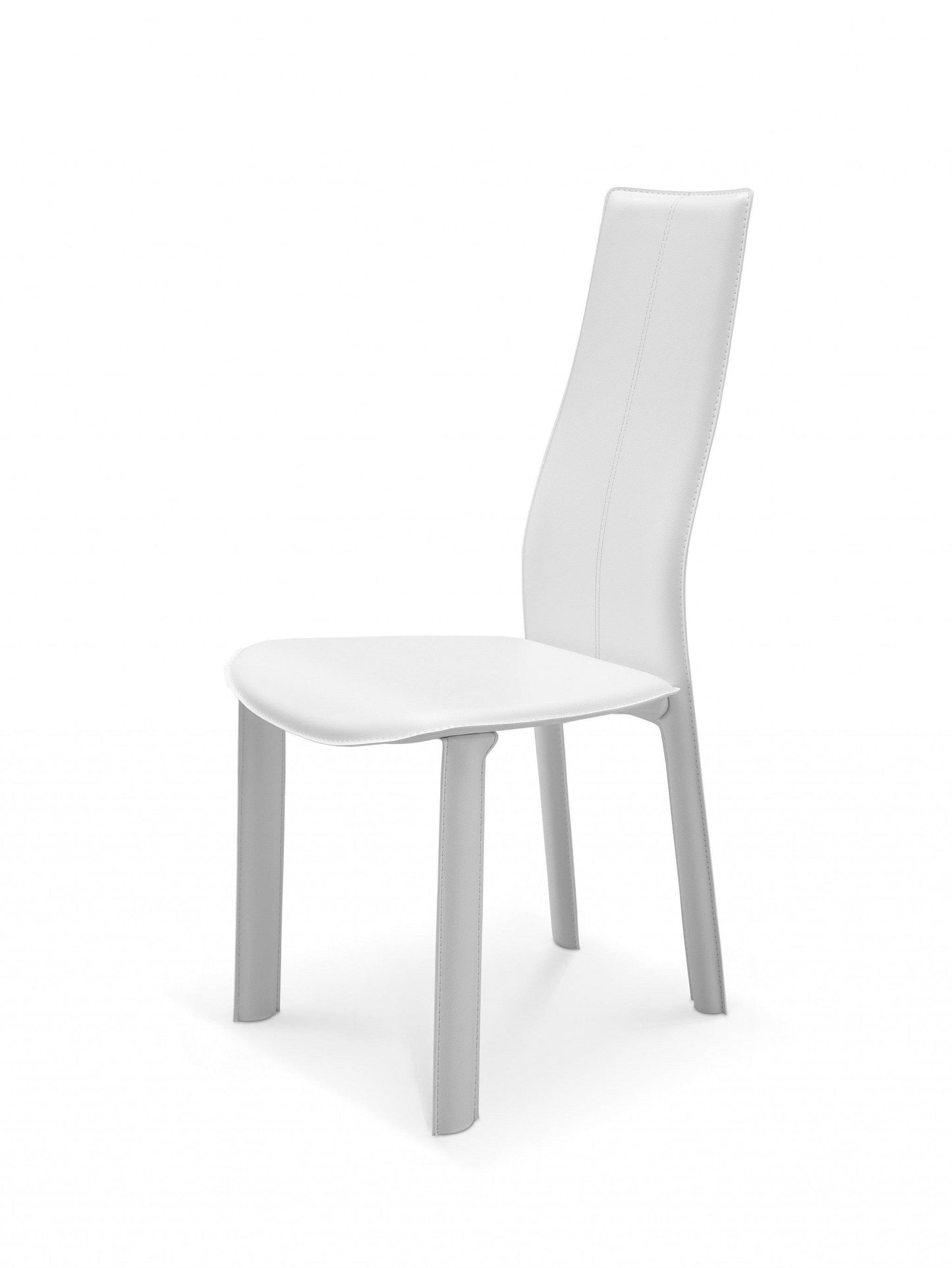 Set of 4 Modern Dining White Faux Leather Dining Chairs - AFS