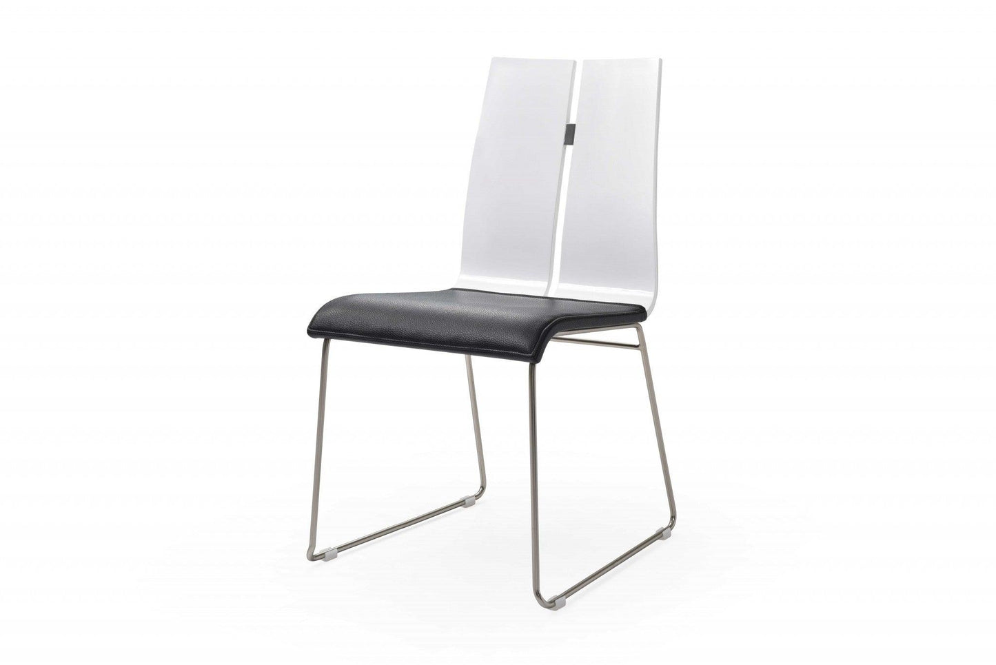 White and Black Faux Leather Metal Dining Chair - AFS