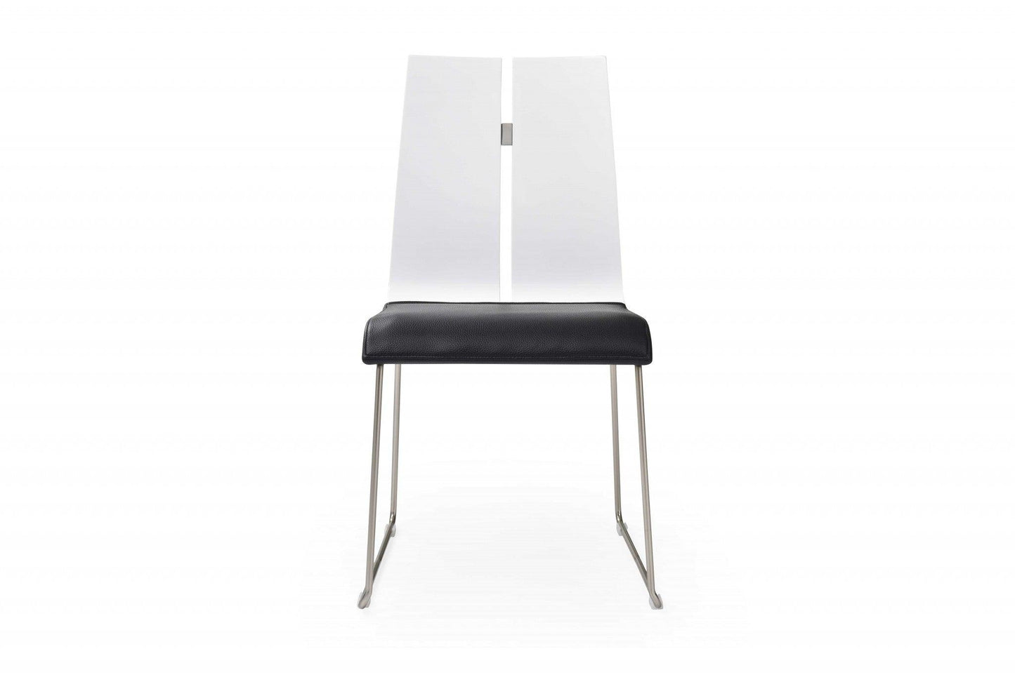 White and Black Faux Leather Metal Dining Chair - AFS