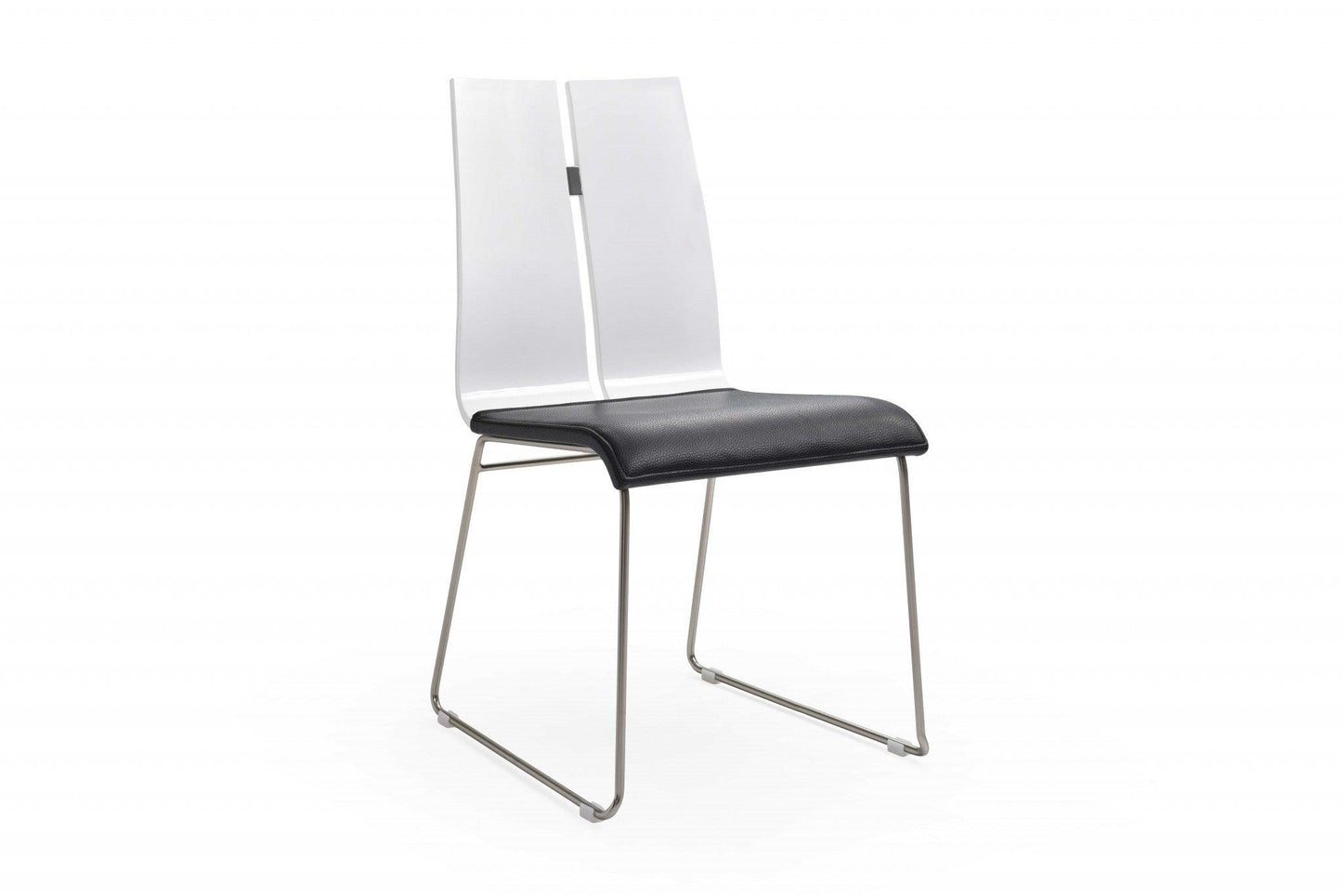 White and Black Faux Leather Metal Dining Chair - AFS