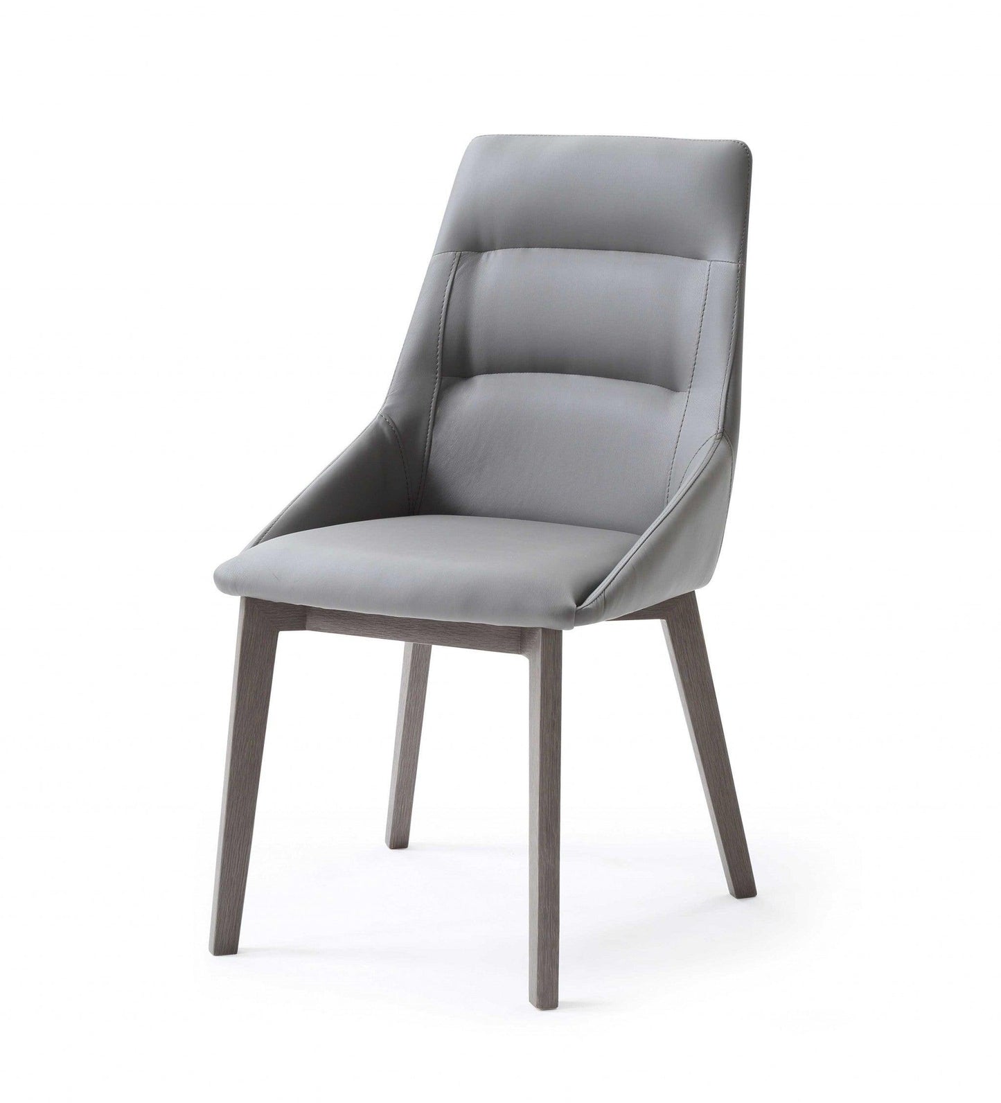 Set of 2 Grey Faux Leather Dining Chairs - AFS