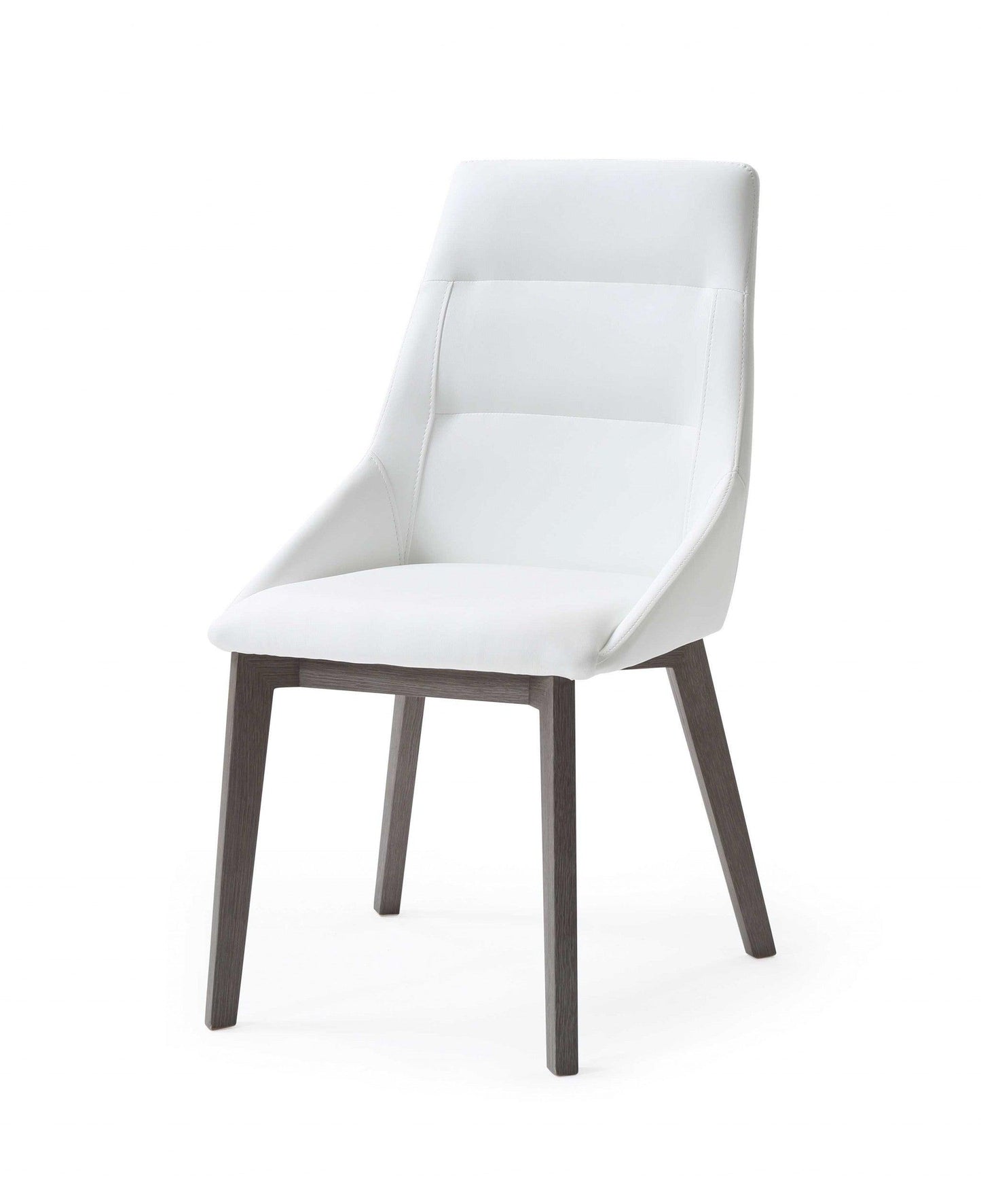 Set of 2 White Faux Leather Dining Chairs - AFS