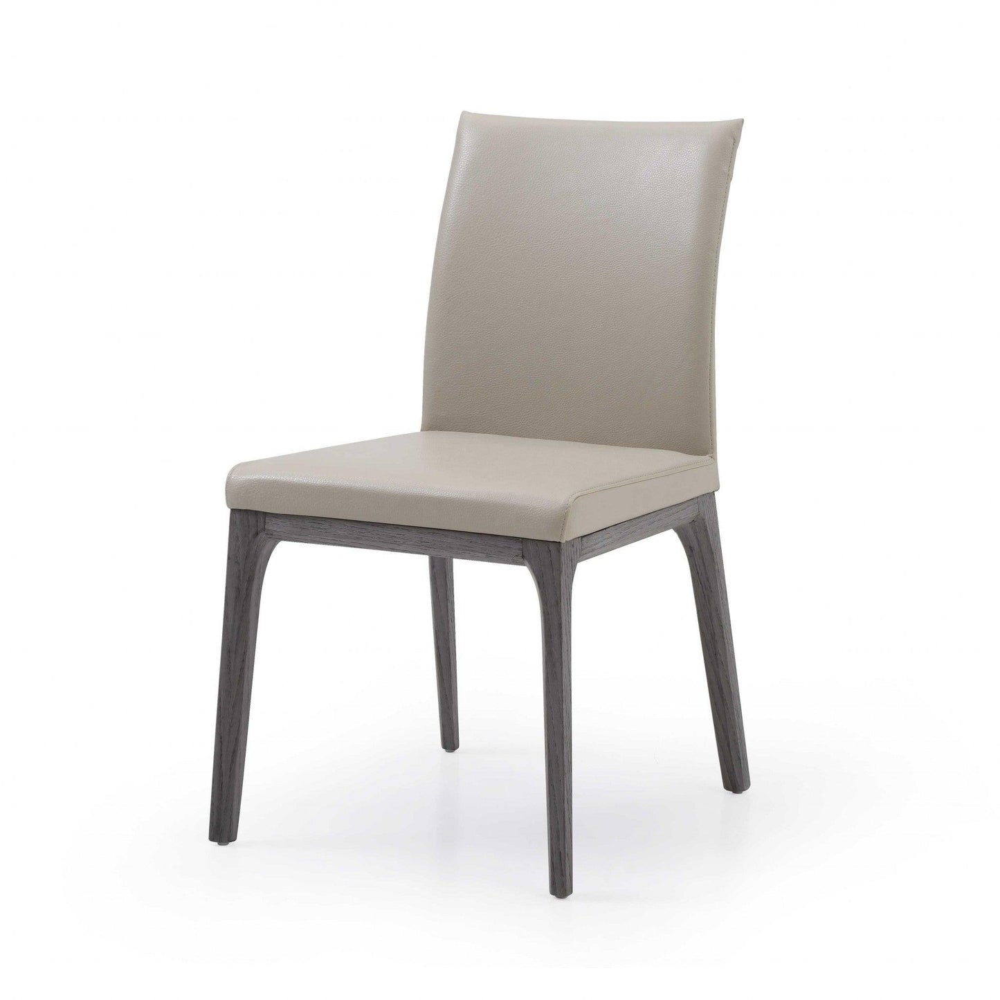 Set of 2 Taupe Faux Leather Dining Chairs - AFS