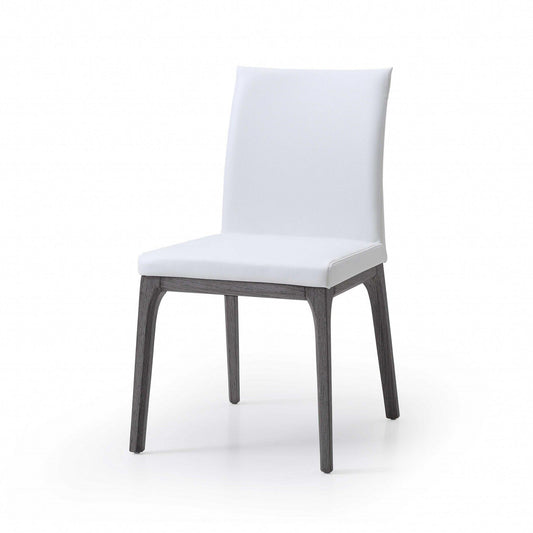 Set of 2 White Faux Leather Dining Chairs - AFS