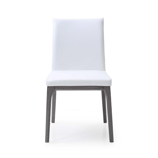 Set of 2 White Faux Leather Dining Chairs - AFS