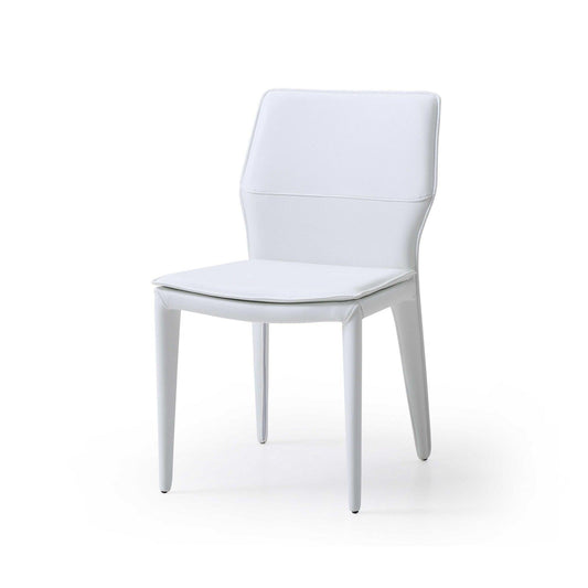 Set of 2 White Faux Leather Dining Chairs - AFS