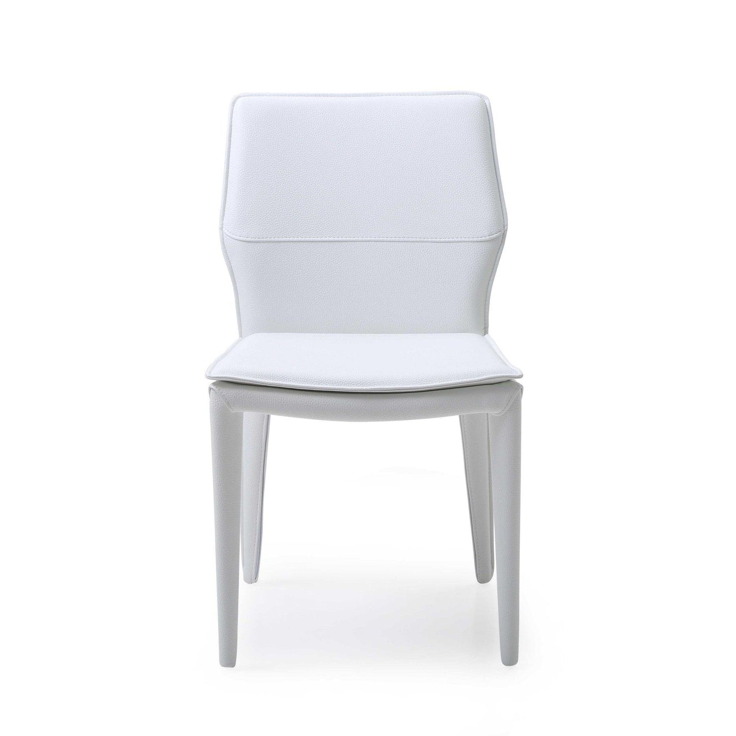 Set of 2 White Faux Leather Dining Chairs - AFS