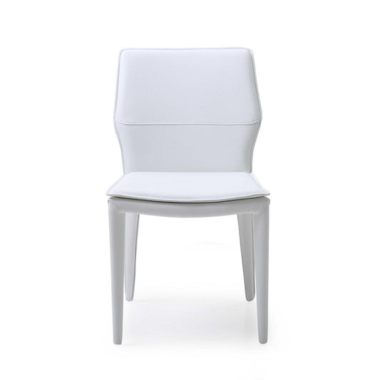 Set of 2 White Faux Leather Dining Chairs - AFS