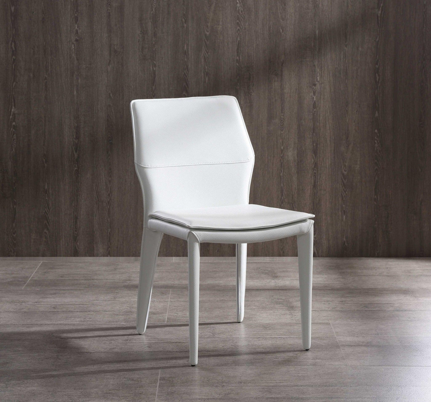 Set of 2 White Faux Leather Dining Chairs - AFS