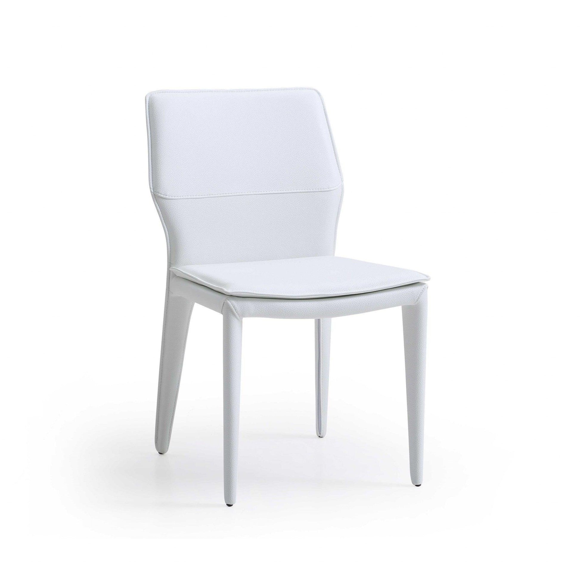 Set of 2 White Faux Leather Dining Chairs - AFS