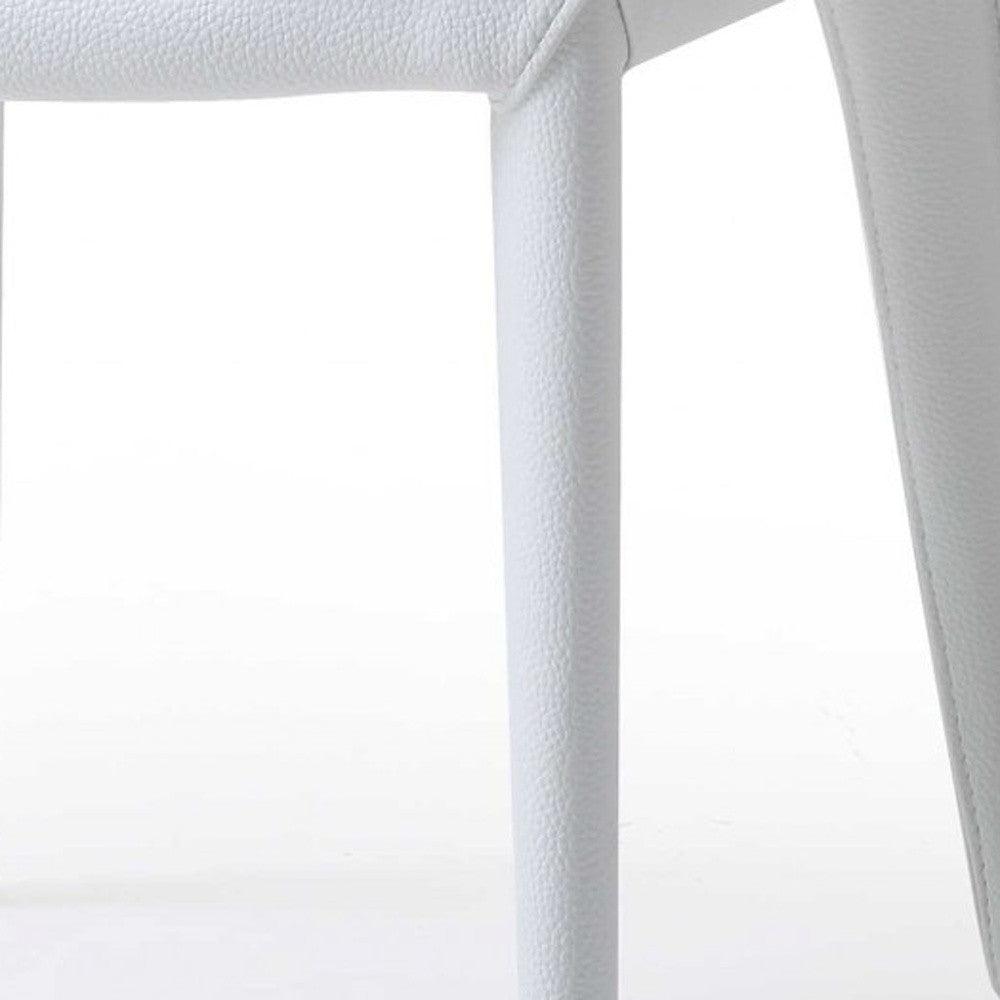 Set of 2 White Faux Leather Dining Chairs - AFS