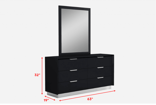 63 X 19 X 32 Gray Double Dresser - AFS