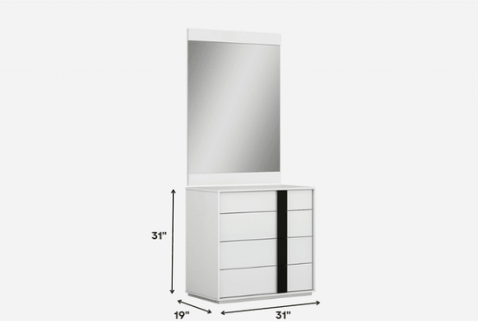 31 X 19 X 31 White Double Dresser Extension - AFS