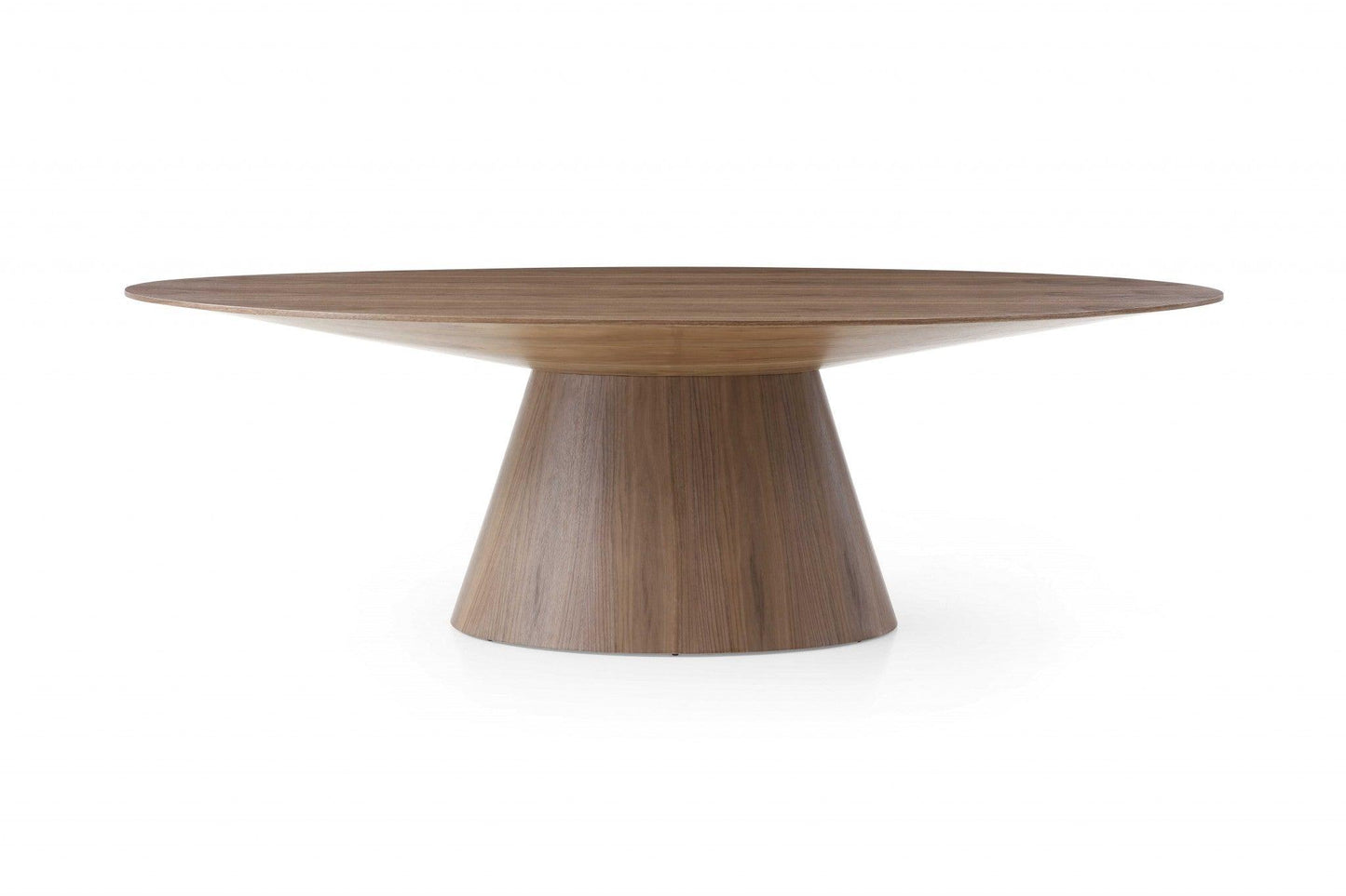 95 X 43 X 30 Walnut Veneer Oval Dining Table - AFS