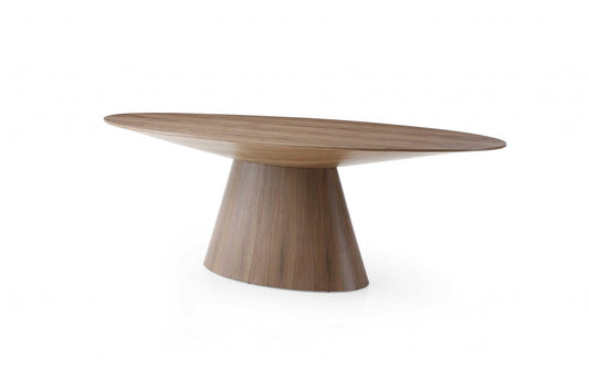 95 X 43 X 30 Walnut Veneer Oval Dining Table - AFS