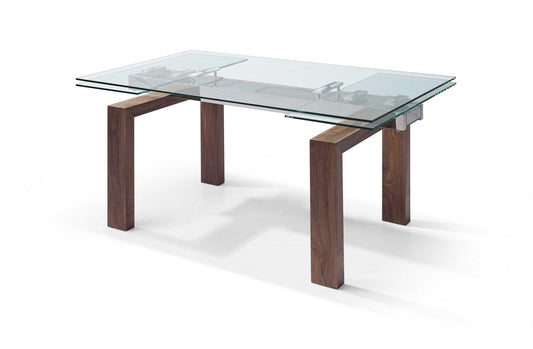 63 X 35 X 30 Walnut Solid Wood Extendable Dining Table - AFS