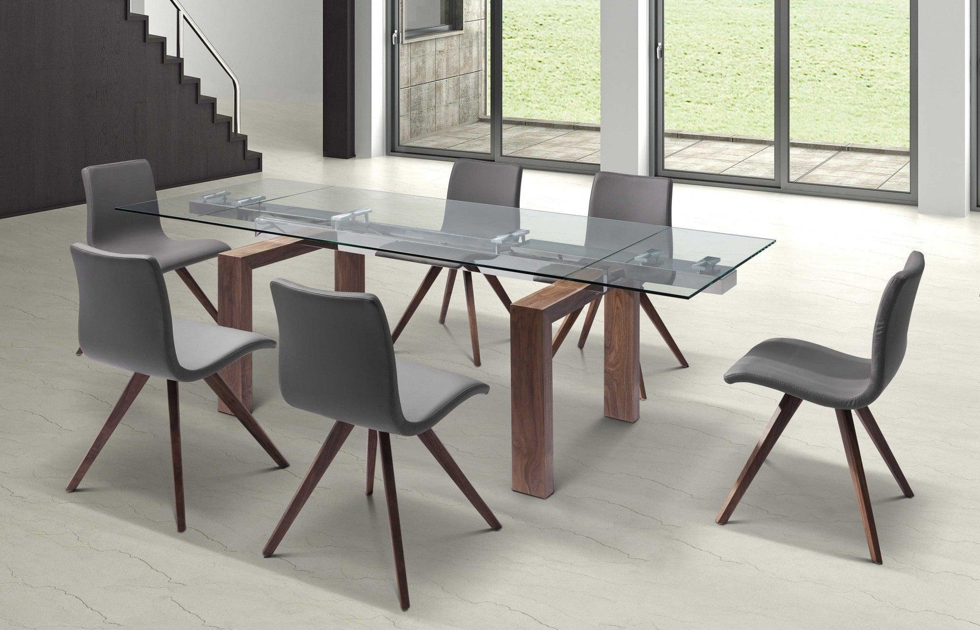 63 X 35 X 30 Walnut Solid Wood Extendable Dining Table - AFS