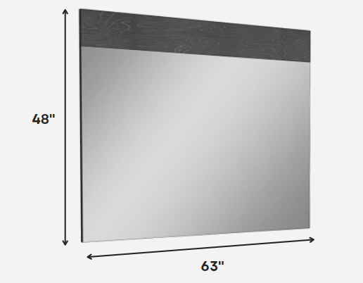 63 X 1 X 48 Gloss Grey Glass Mirror - AFS