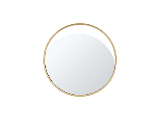 23 X 1.5 X Black Polished Gold Glass Small Round Mirror - AFS