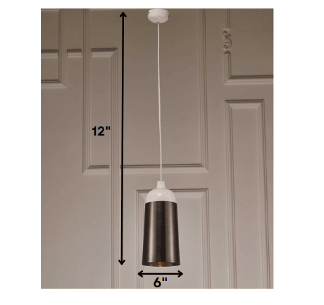 6 X 6 X 12 Silver Aluminum Pendant Lamp - AFS