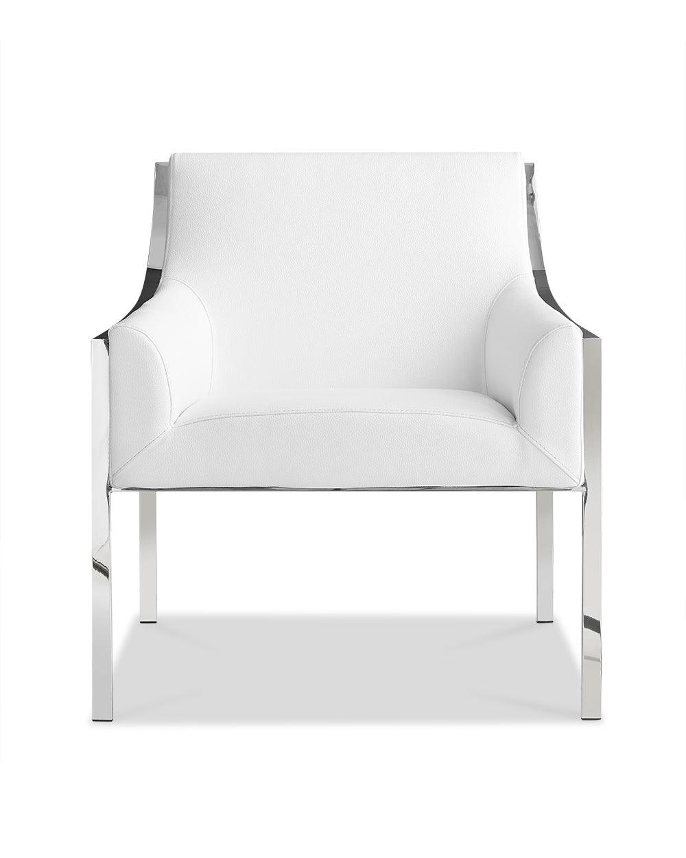 31 X 33 X 30 White Stainless Steel Armed Chair - AFS