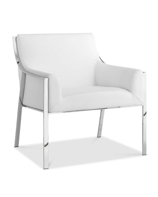 31 X 33 X 30 White Stainless Steel Armed Chair - AFS