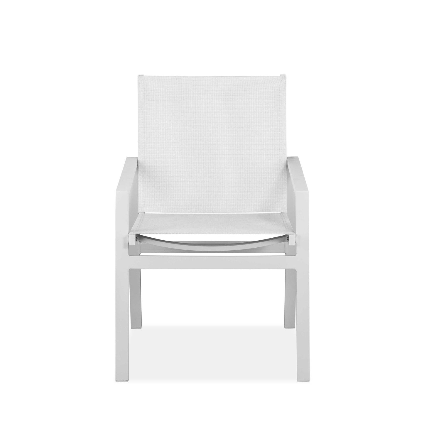 Set of 2 White Aluminum Dining Armed Chairs - AFS