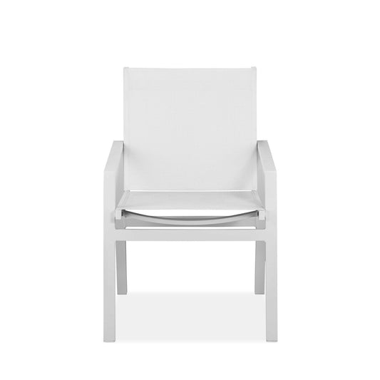 Set of 2 White Aluminum Dining Armed Chairs - AFS