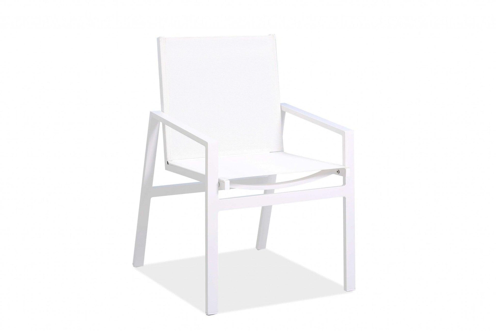 Set of 2 White Aluminum Dining Armed Chairs - AFS