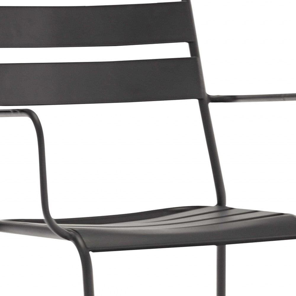 Set of 4 Gray Stackable Aluminum Arm Chairs - AFS