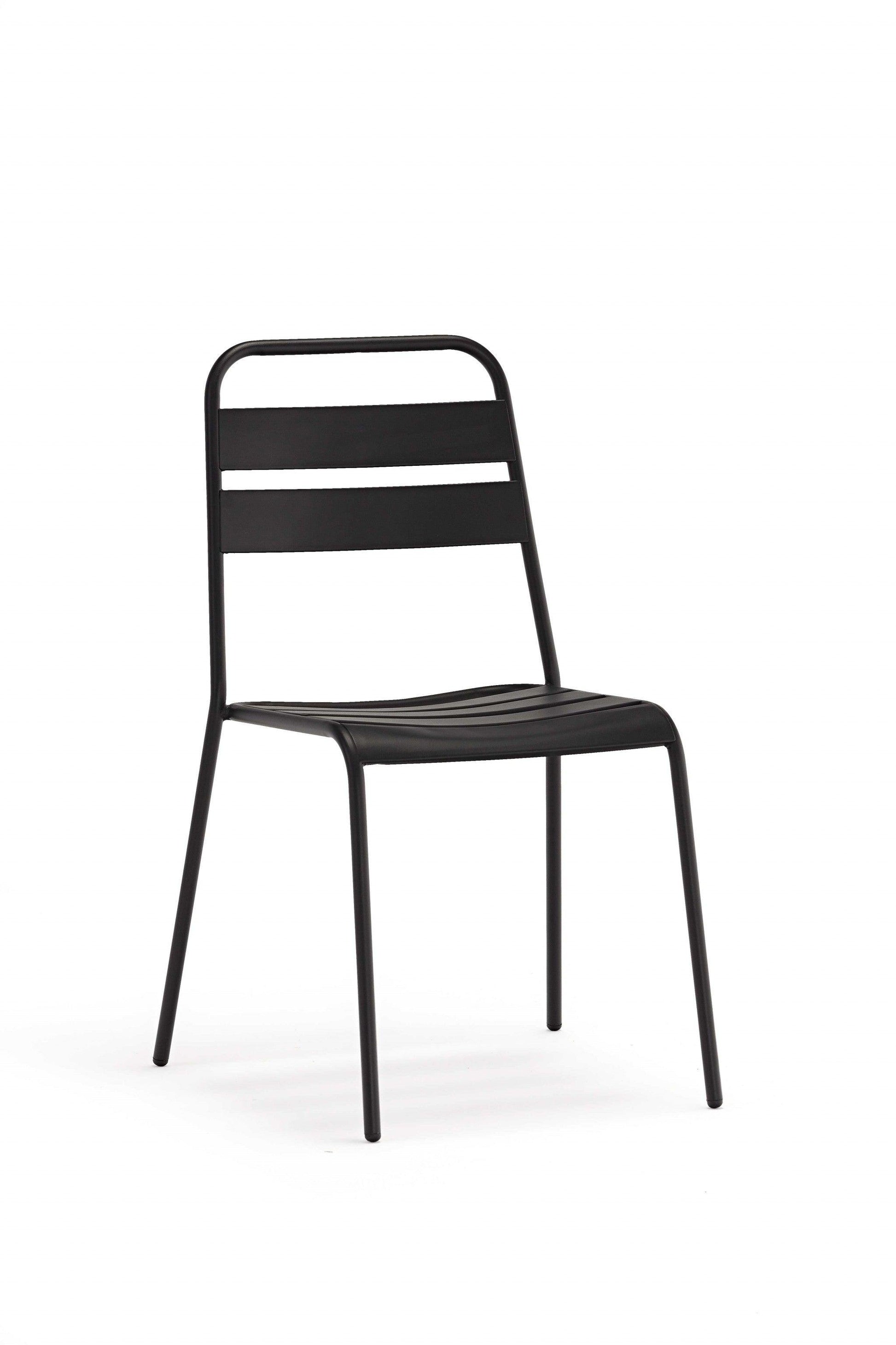 Set of 4 Gray Stacking Aluminum Armless Chairs - AFS