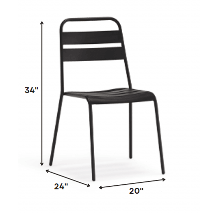 Set of 4 Gray Stacking Aluminum Armless Chairs - AFS