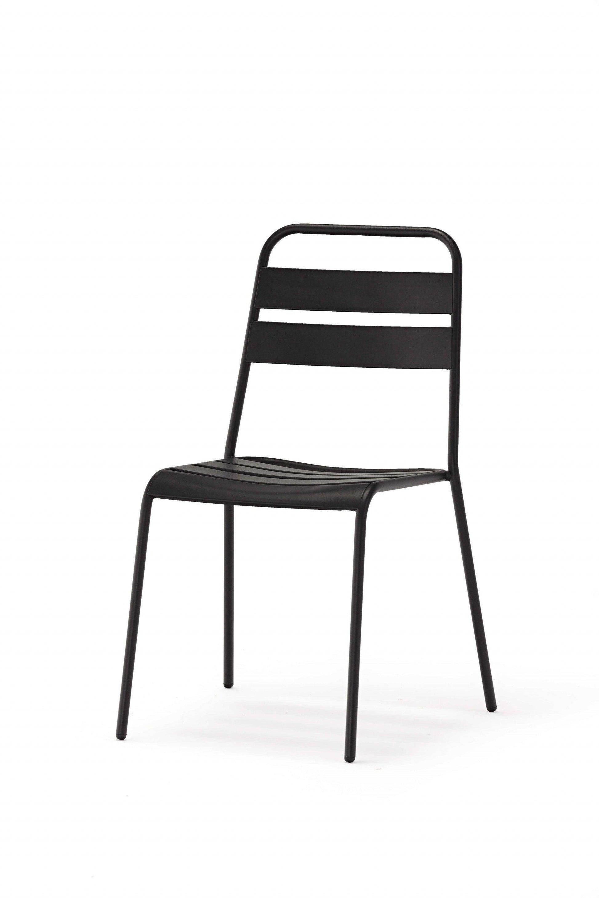 Set of 4 Gray Stacking Aluminum Armless Chairs - AFS