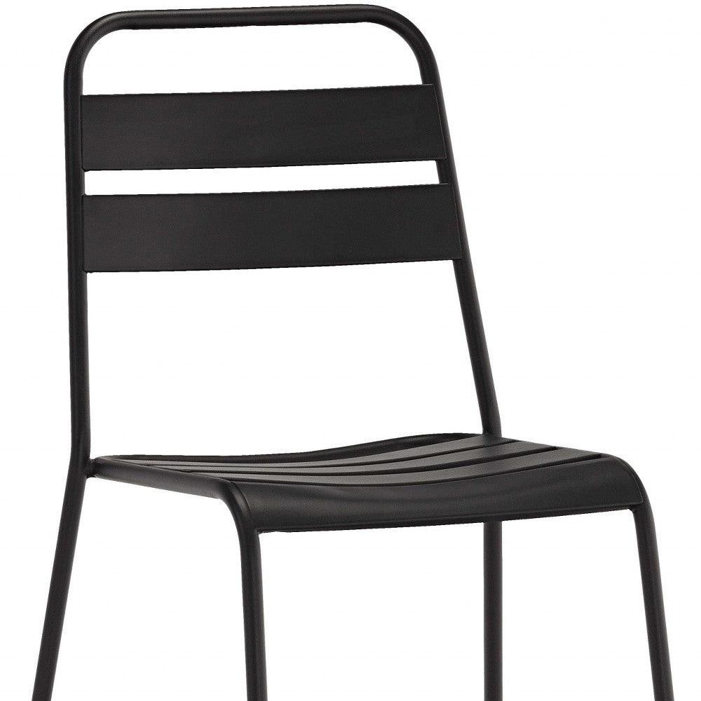 Set of 4 Gray Stacking Aluminum Armless Chairs - AFS