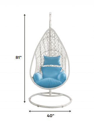 40 X 40 X 81 White Wash Hanging Egg Chair - AFS