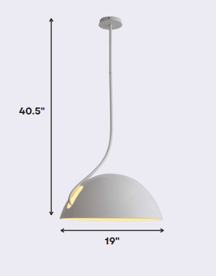 19 X 19 X 40.5 White Aluminum Pendant Lamp - AFS