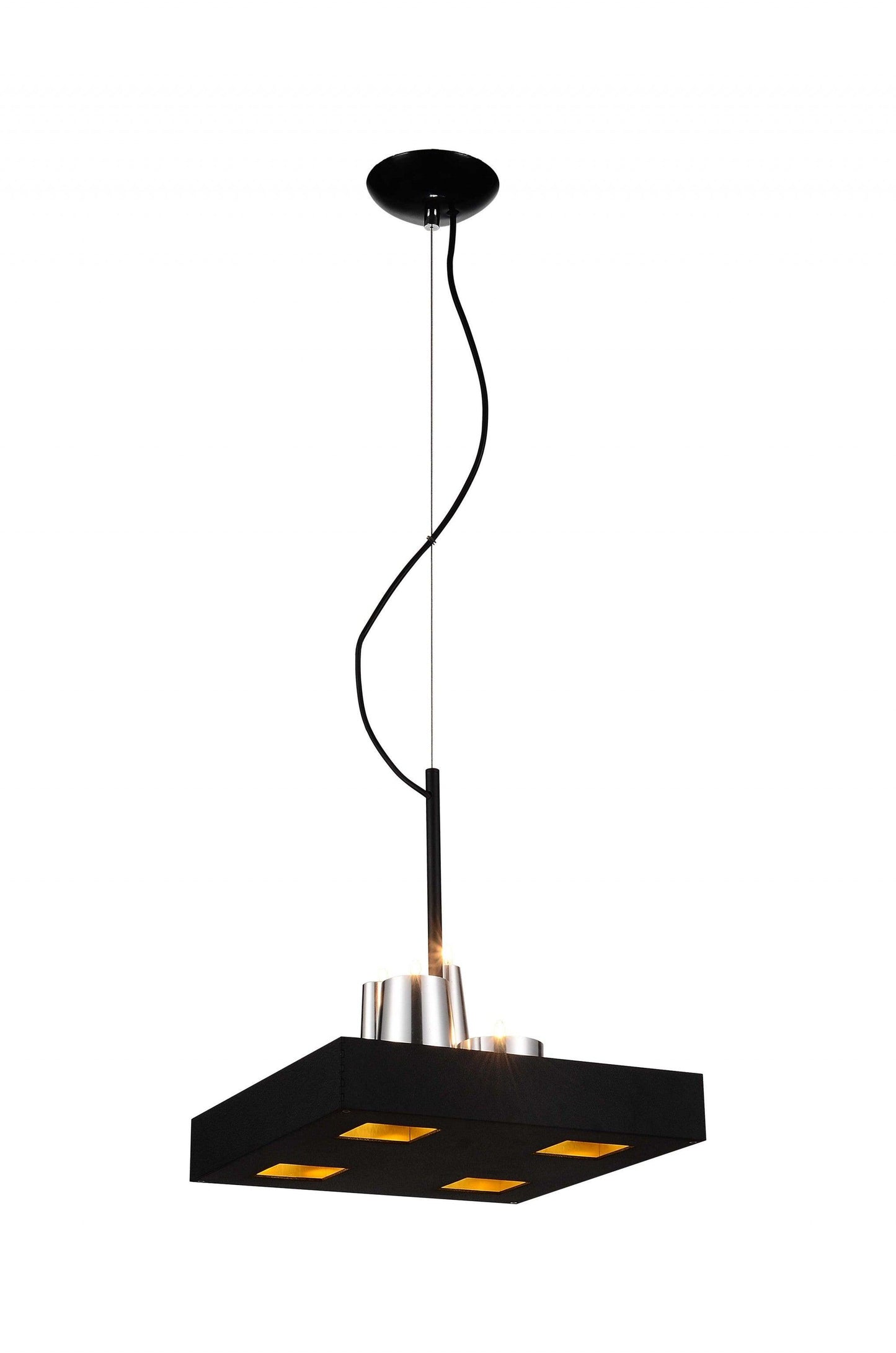 14 X 14 X 59 Black Stainless Steel Pendant Lamp - AFS