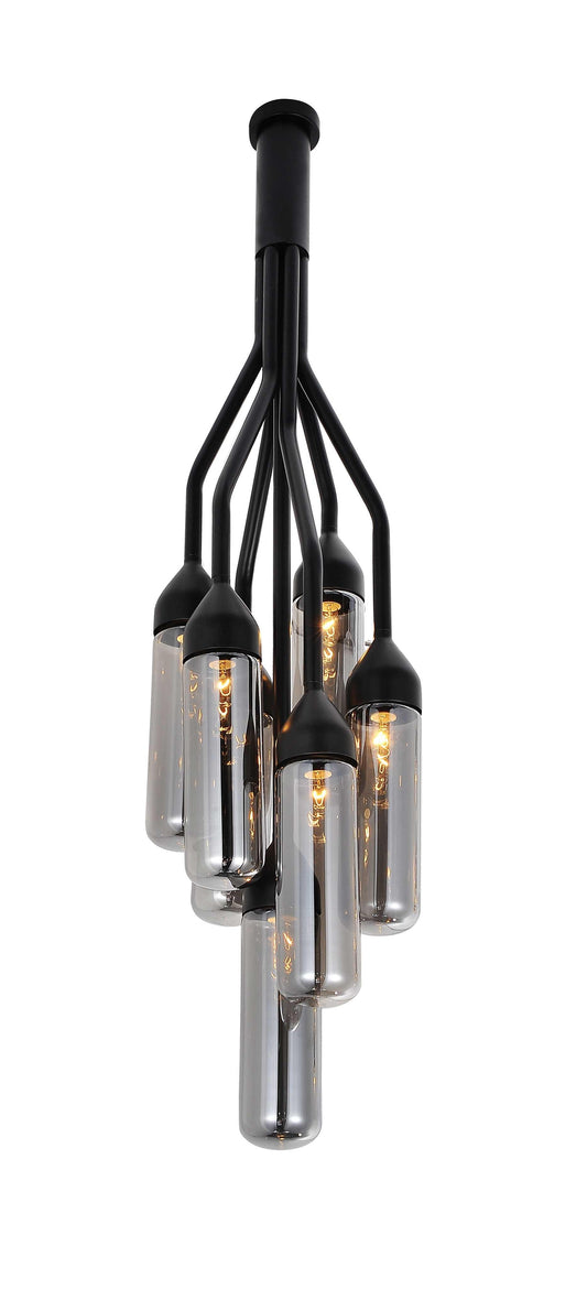 10.5 X 10.5 X 48 Black Carbon Steel Pendant Lamp - AFS