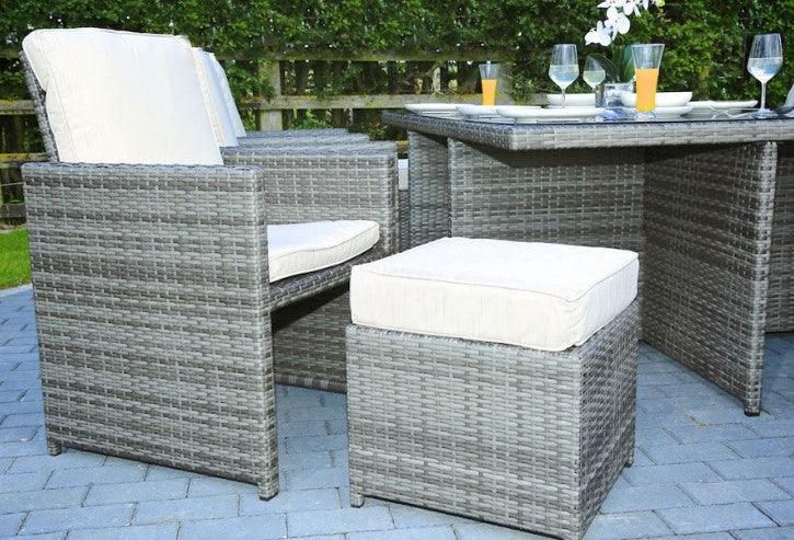 129" X 76" X 46" Gray 11Piece Outdoor Dining Set with Cushions - AFS