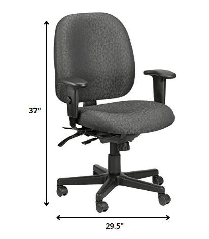 29.5" x 26" x 37" Charcoal Tilt Tension Control Fabric Chair - AFS