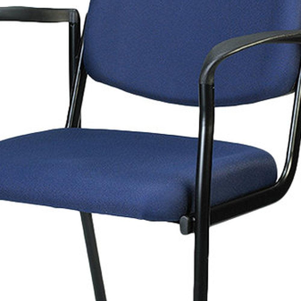 Set of 2 Bright Navy Fabric Guest Arm Chairs - AFS