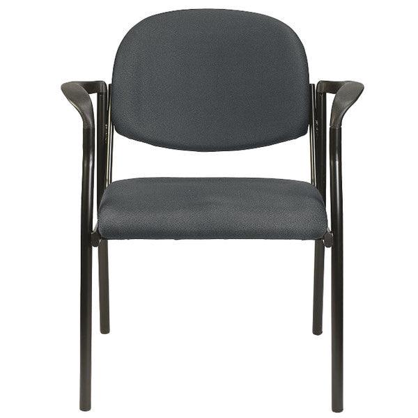 Set of 2 Deep Black Fabric Guest Arm Chairs - AFS