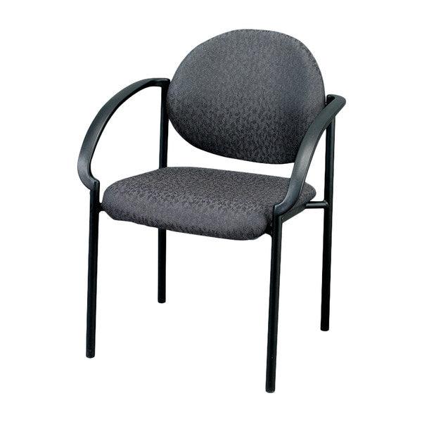 24" Set of 2 Deep Black Fabric Guest Arm Chairs - AFS